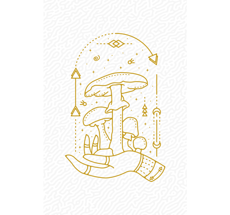 Mushroom Hand Offering blind flowers - TenStickers