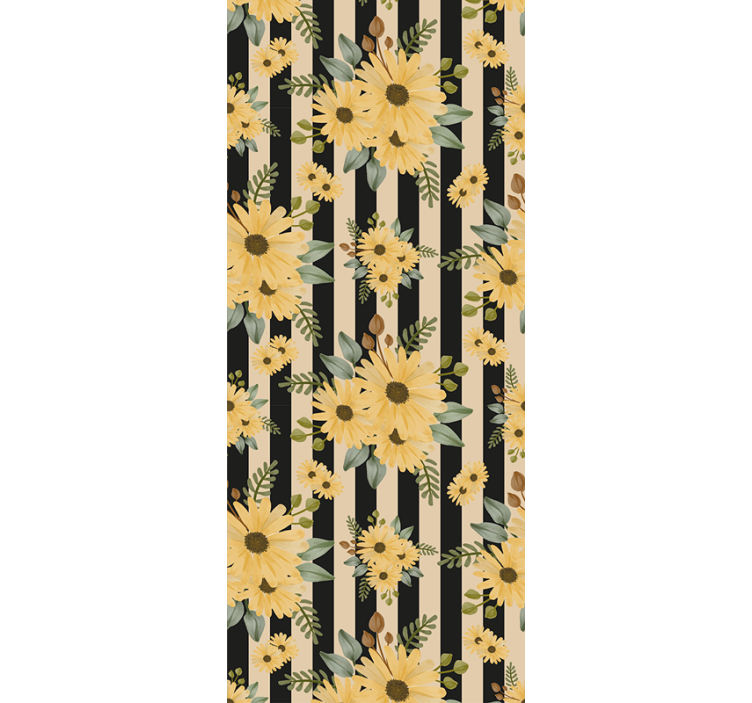 Sunflower Floral Motif blind flowers - TenStickers