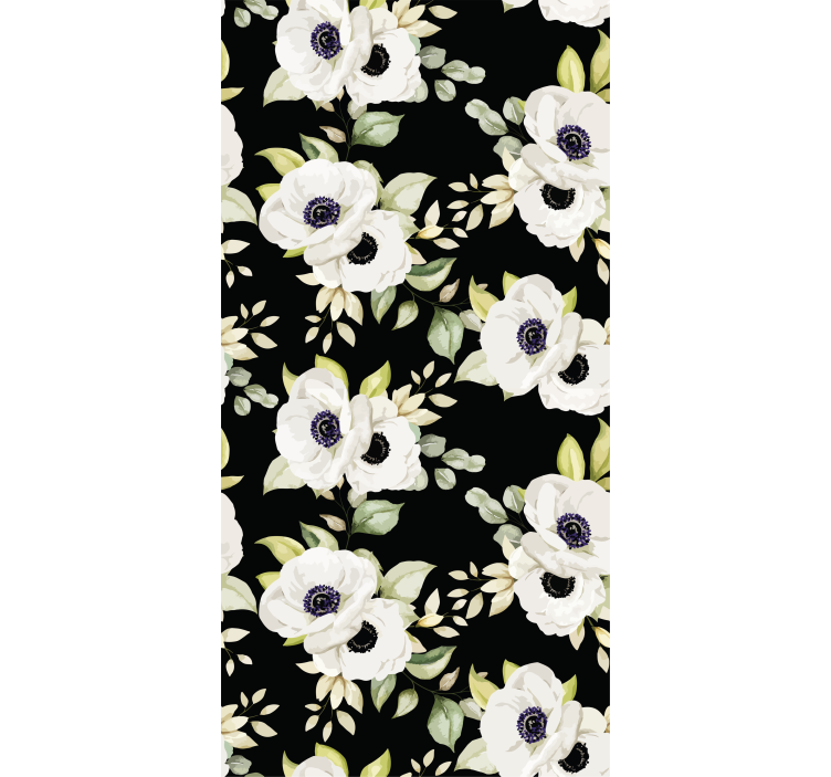 Elegant White Blooms floral blind - TenStickers
