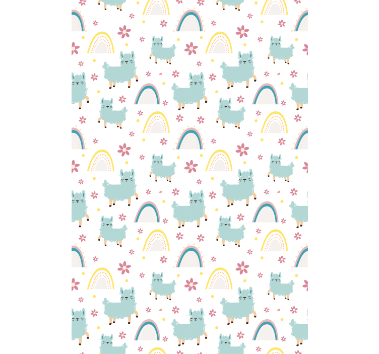 Cute Llamas and Rainbows animal blind - TenStickers