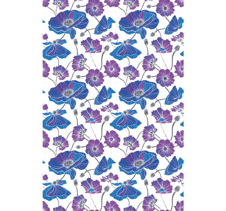 Blue and pink pattern blind flowers - TenStickers