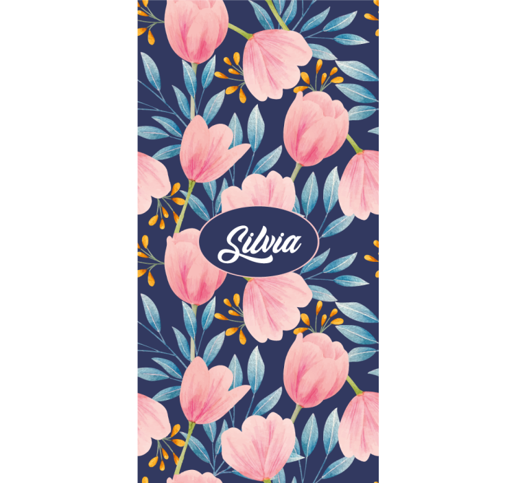 Pink Floral Design blind flowers - TenStickers