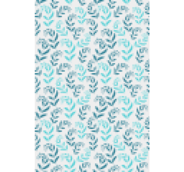 Blue stylised leaf pattern blind flowers - TenStickers