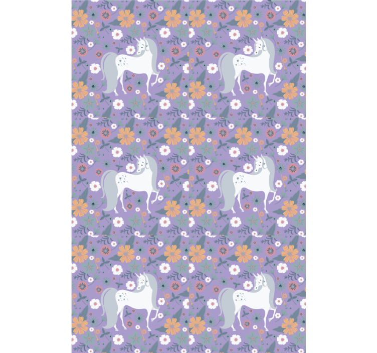 Purple unicorns and flowers blind kids - TenStickers