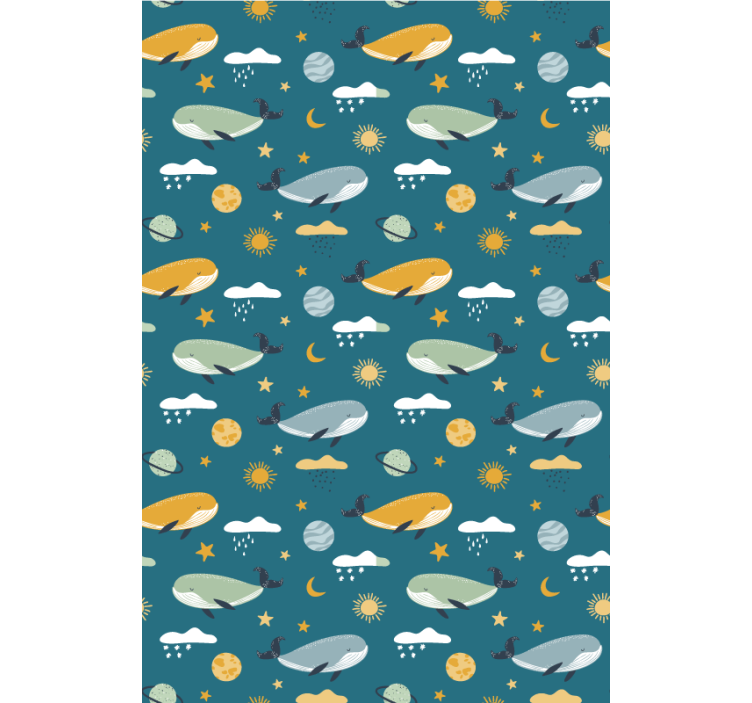 Whales pattern blind kids - TenStickers