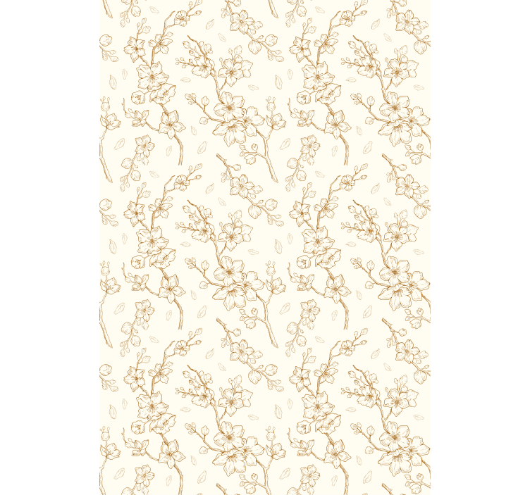 Simple beige blossom pattern blind flowers - TenStickers