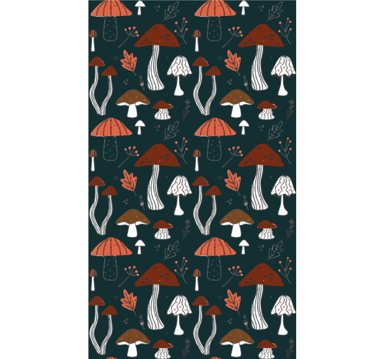 Mushroom Motif Art blind flowers - TenStickers
