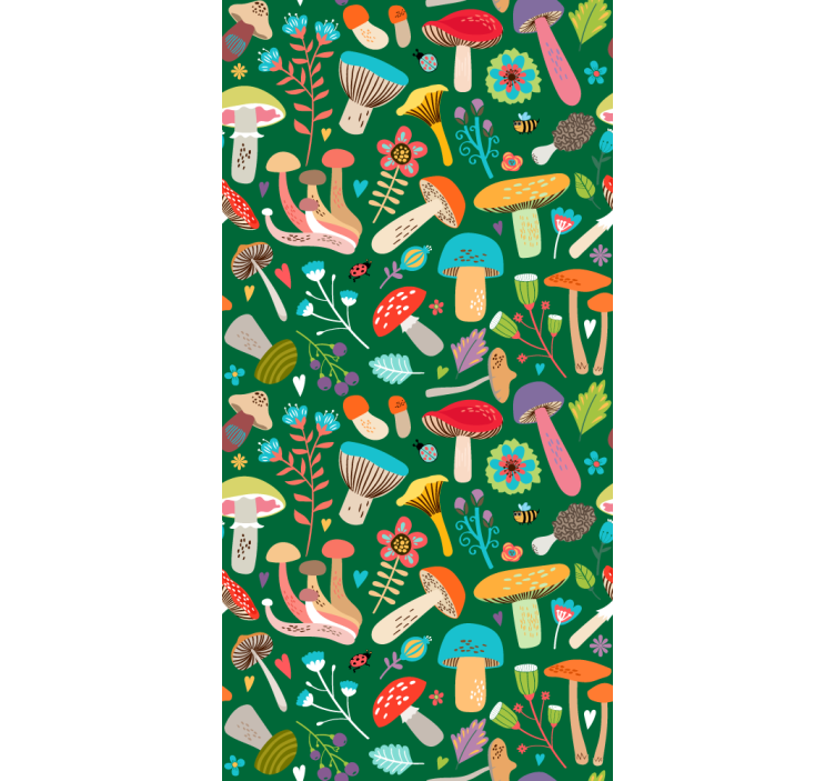 Vibrant Mushroom Motif blind flowers - TenStickers