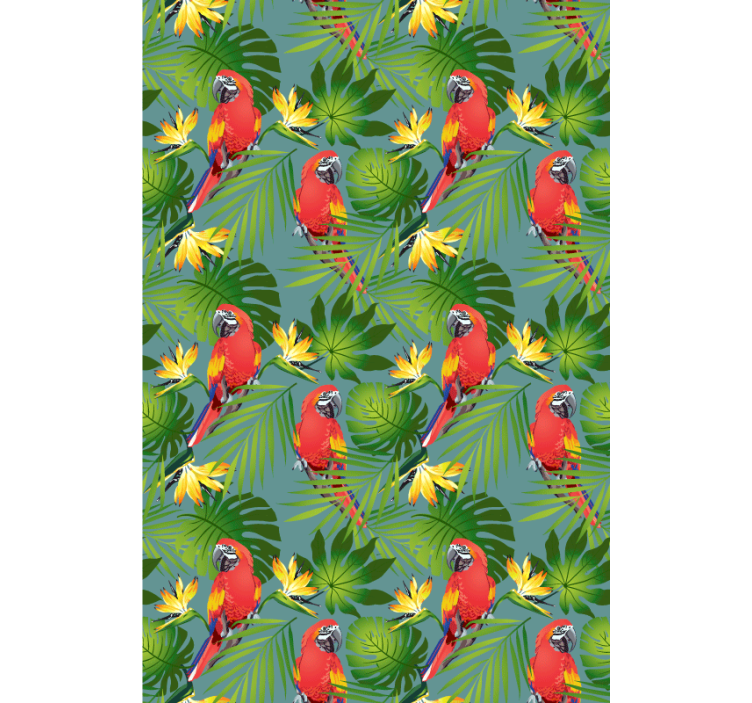 Tropical parrots and leaves animal blind - TenStickers