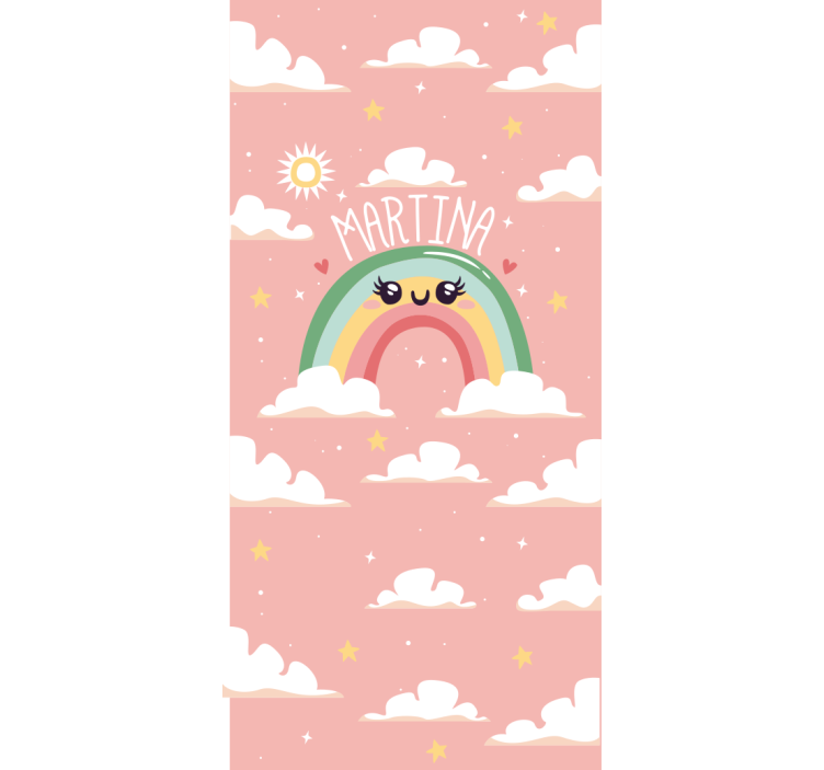 Pink rainbow design with name blind kids - TenStickers