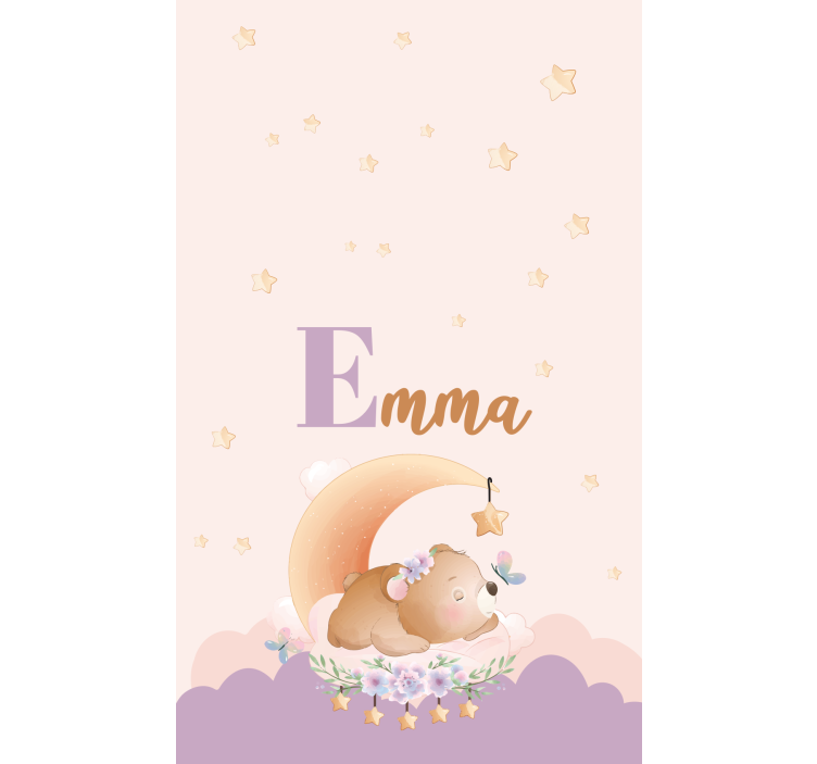 Sleeping bear with name blind kids - TenStickers