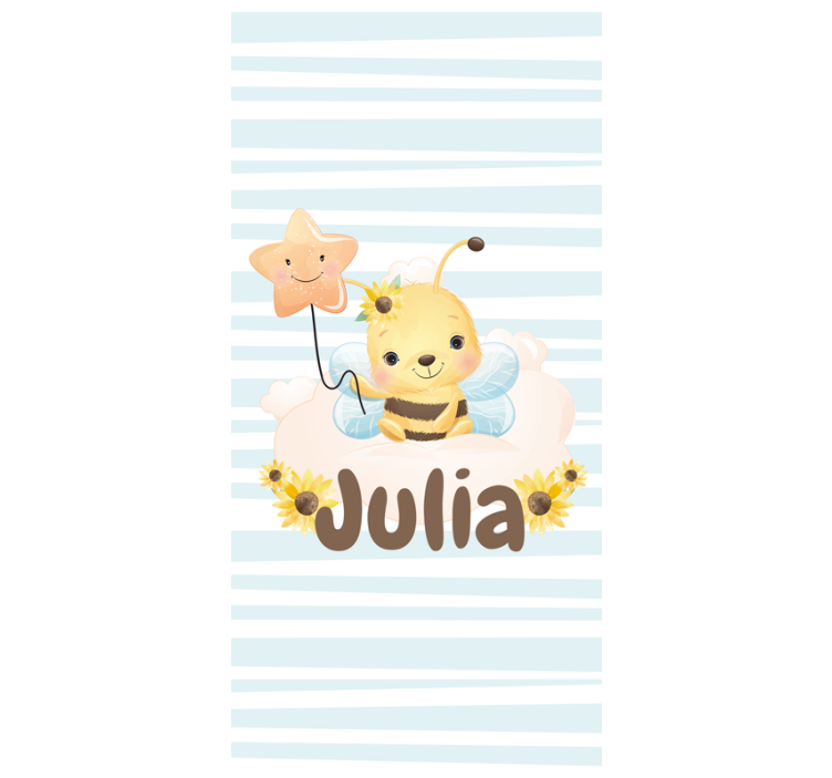 Cute Bee with Name blind kids - TenStickers