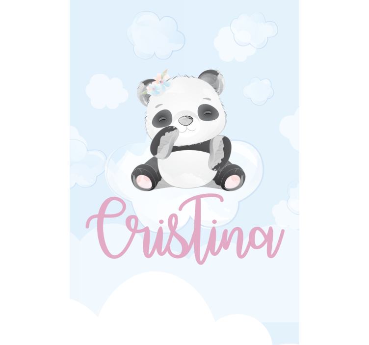 Baby panda sitting with name blind kids - TenStickers