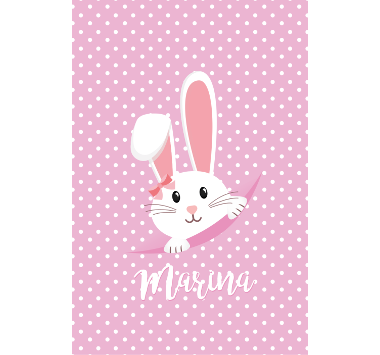 Cute bunny for girl with name Nursery blind - TenStickers
