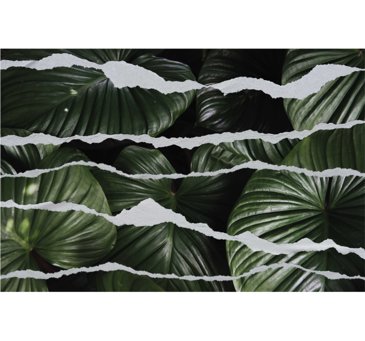 Torn leaf patterns blinds in a kitchen - TenStickers