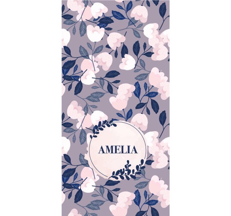 Purple floral design with name teenage blind - TenStickers