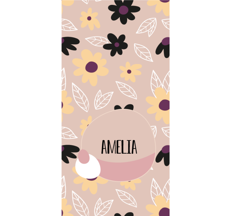 Custom roller blind custom floral name design - TenStickers