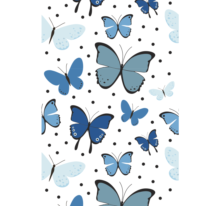 Blue fluttering and dots butterflies blind - TenStickers