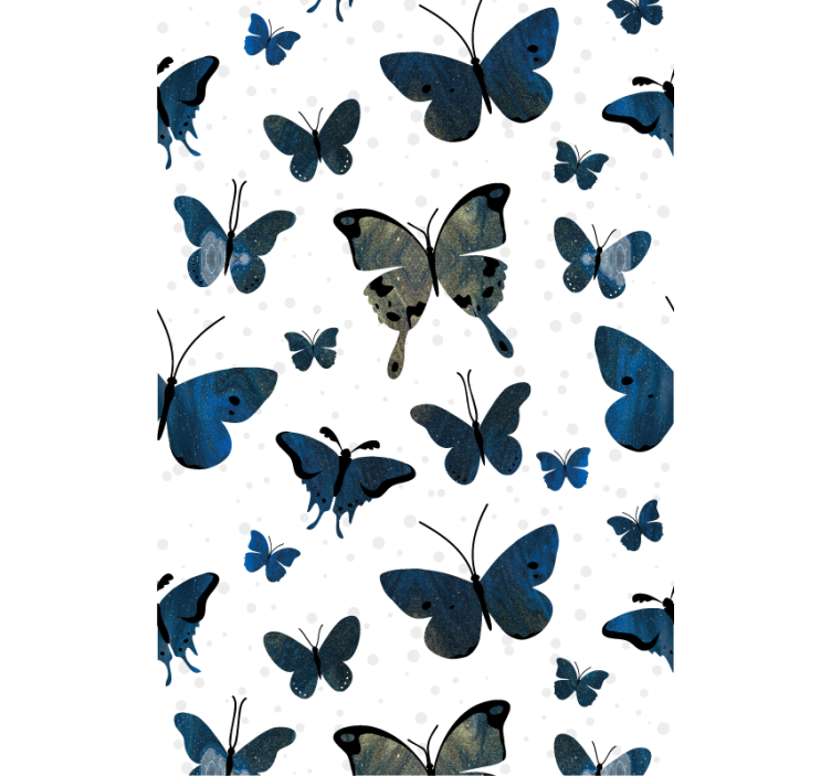 Blue and beige pattern inspiration butterflies blind - TenStickers
