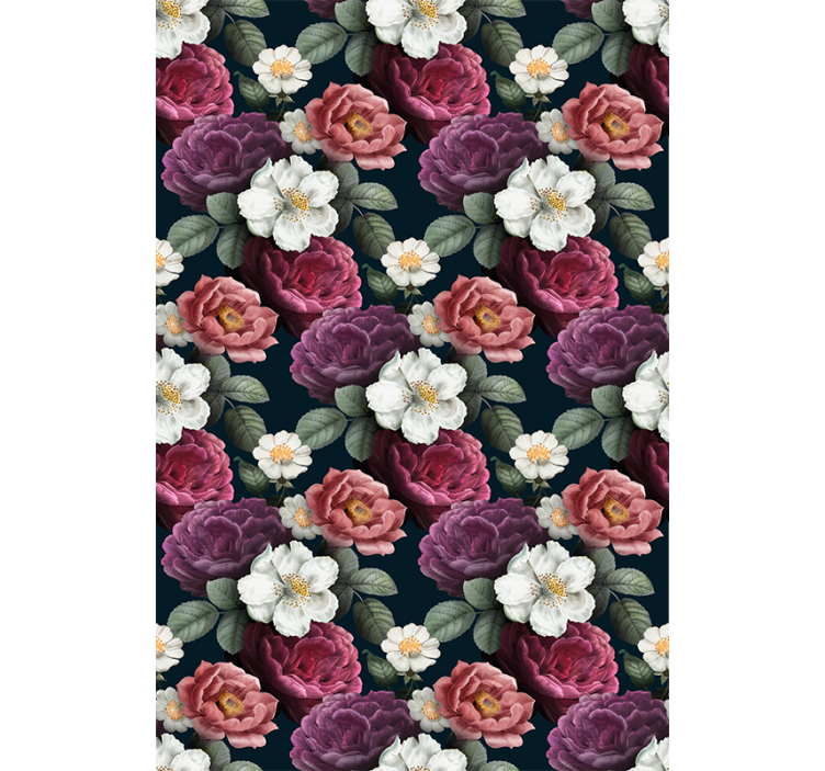 Graceful Bloom Composition floral blind - TenStickers