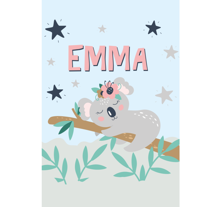 Baby koala with name blind kids - TenStickers