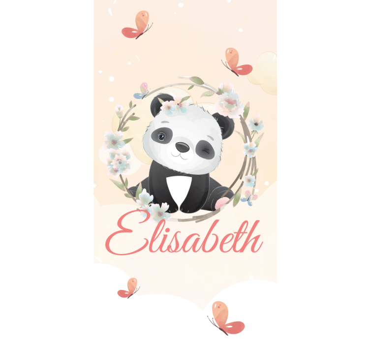 Baby panda with name blind kids - TenStickers