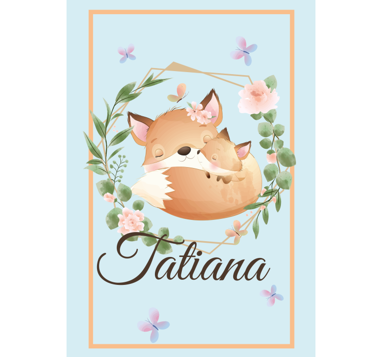 Fox family with name blind kids - TenStickers