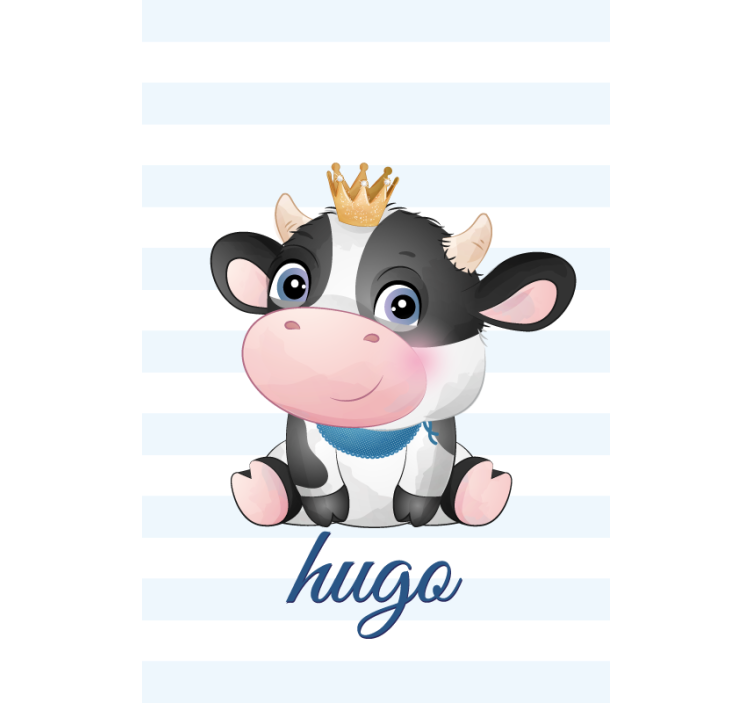 Crowned cow with name blind kids - TenStickers