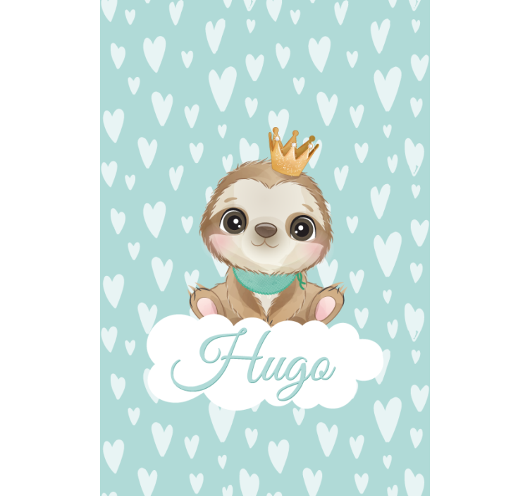 Sloth with crown and name blind kids - TenStickers