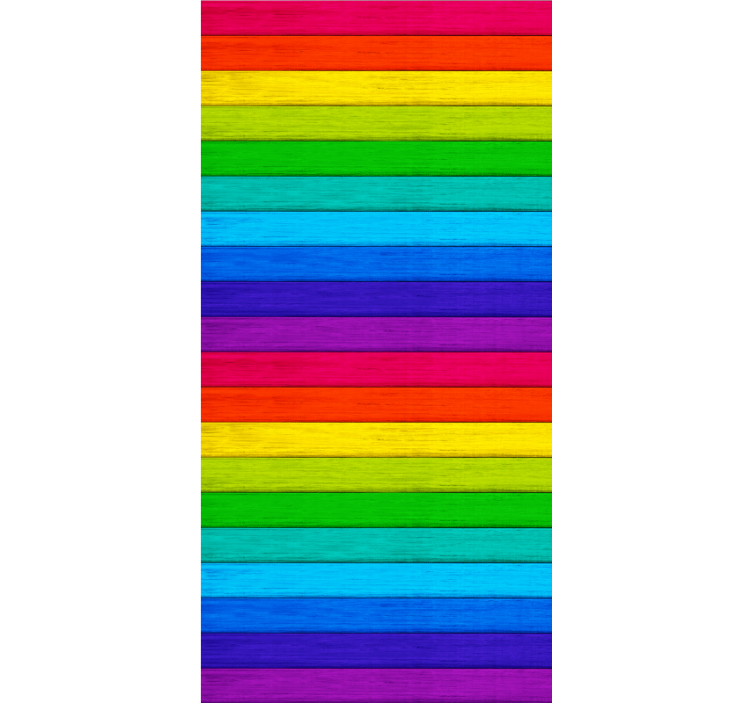 Rainbow wooden planks pattern roller blind - TenStickers