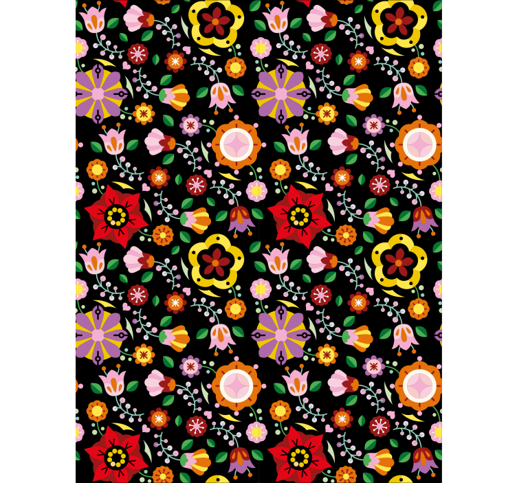 Floral blind in vibrant colorful design - TenStickers