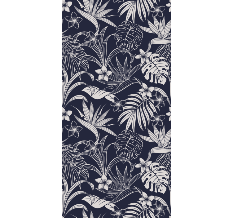 Dark tropical floral pattern blind flowers - TenStickers