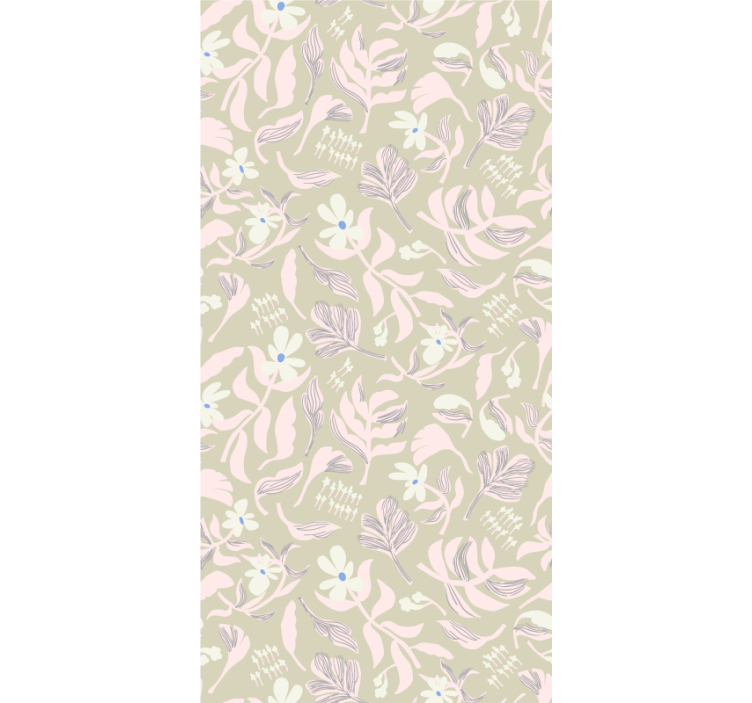 Beige leaf theme blind flowers - TenStickers