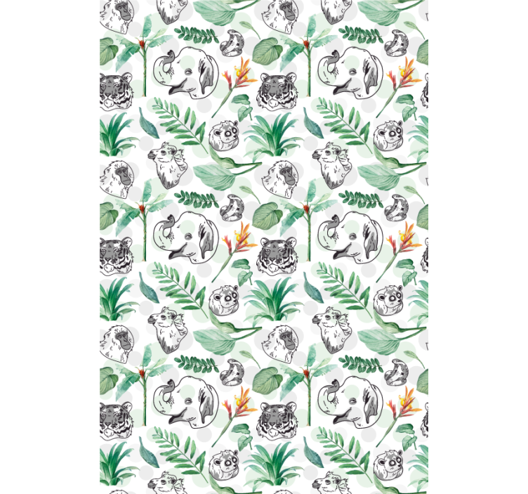 Green jungle animals blind kids - TenStickers