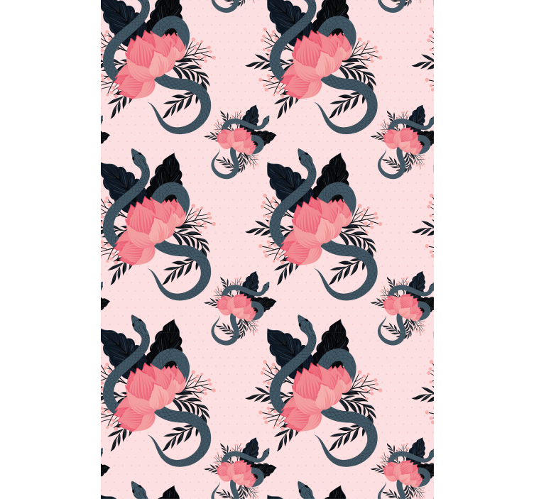 Floral and snake design blind flowers - TenStickers