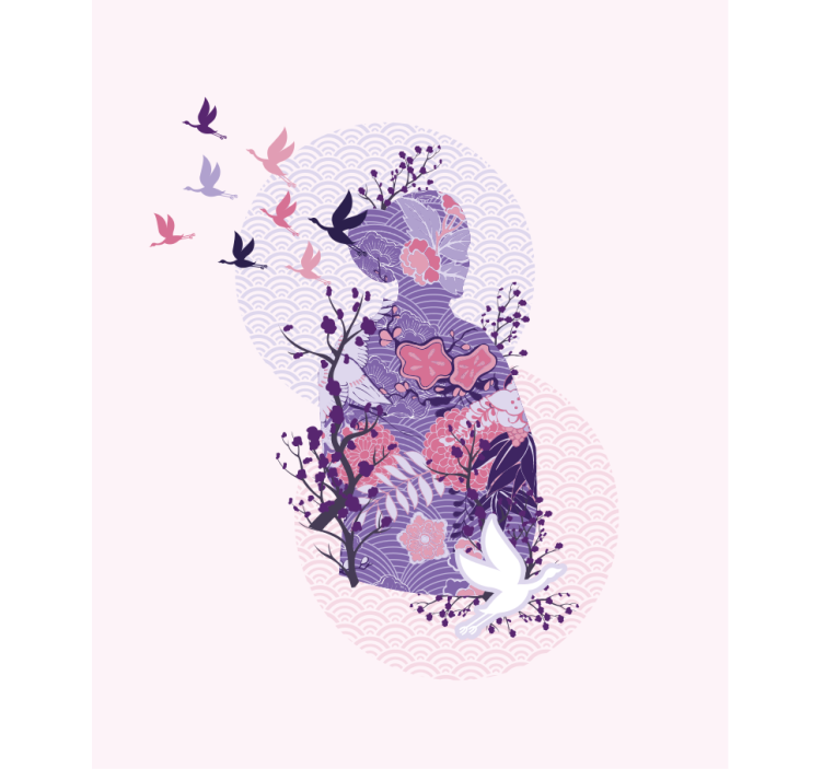 Floral Silhouette Art blind flowers - TenStickers