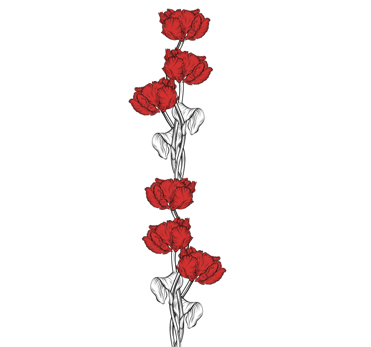 Elegant red blooms blind flowers - TenStickers