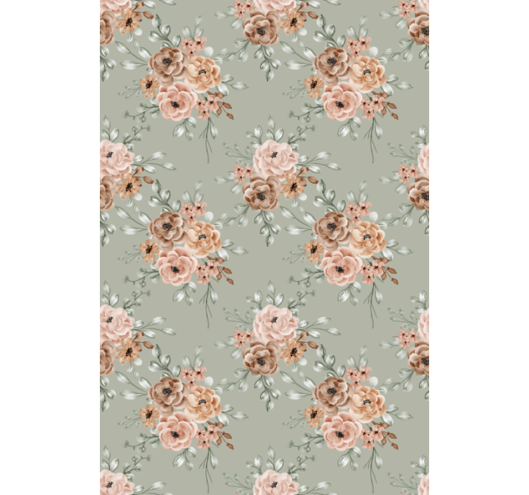 Beautiful beige arrangement floral blind - TenStickers