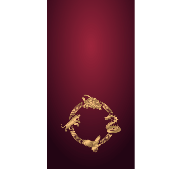 Ornate gold creatures animal blind - TenStickers