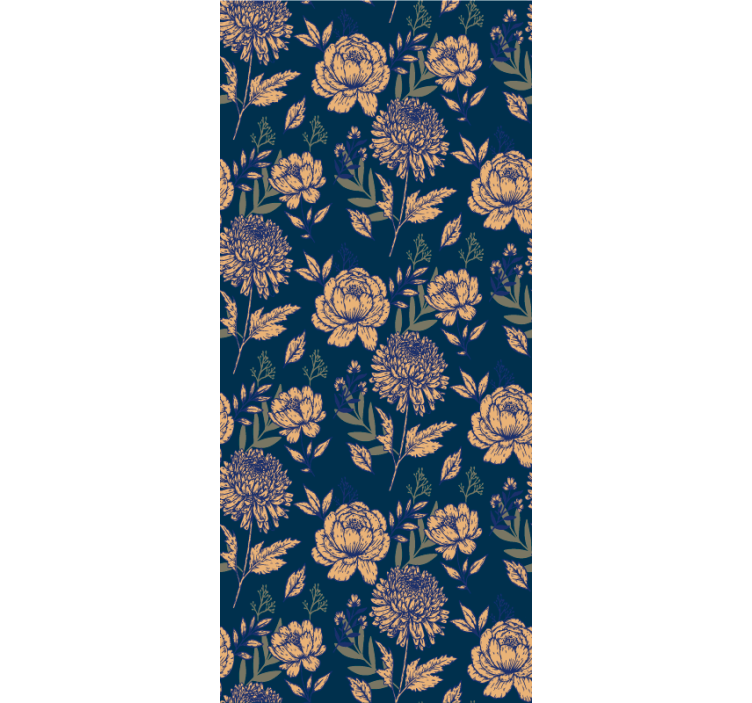 Navy elegant pattern floral blind - TenStickers