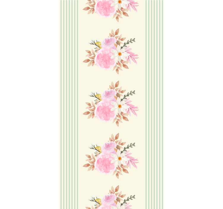 French Provincial striped pattern blind flowers - TenStickers