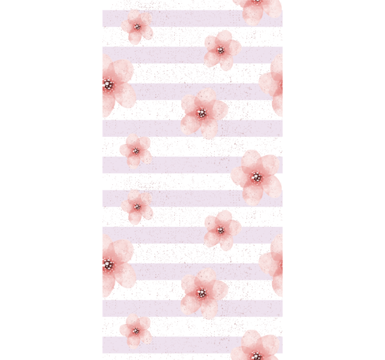 Pink Floral Stripes blind flowers - TenStickers