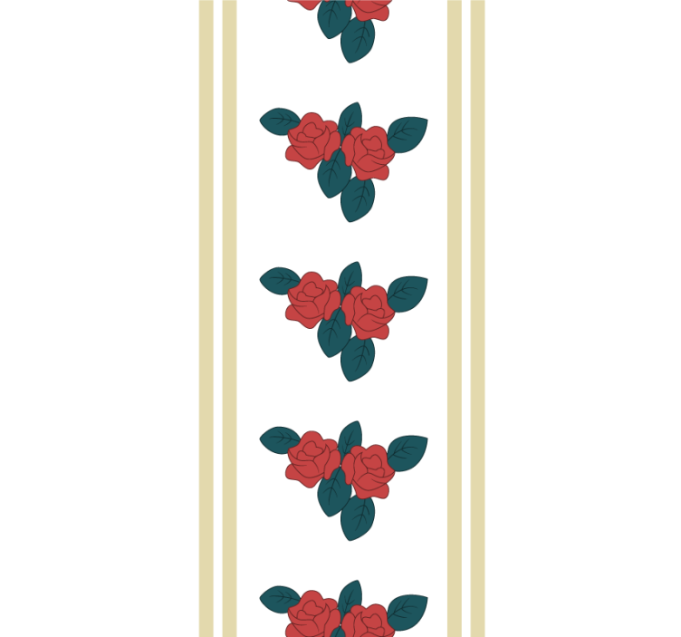 Rose pattern with leaves floral blind - TenStickers
