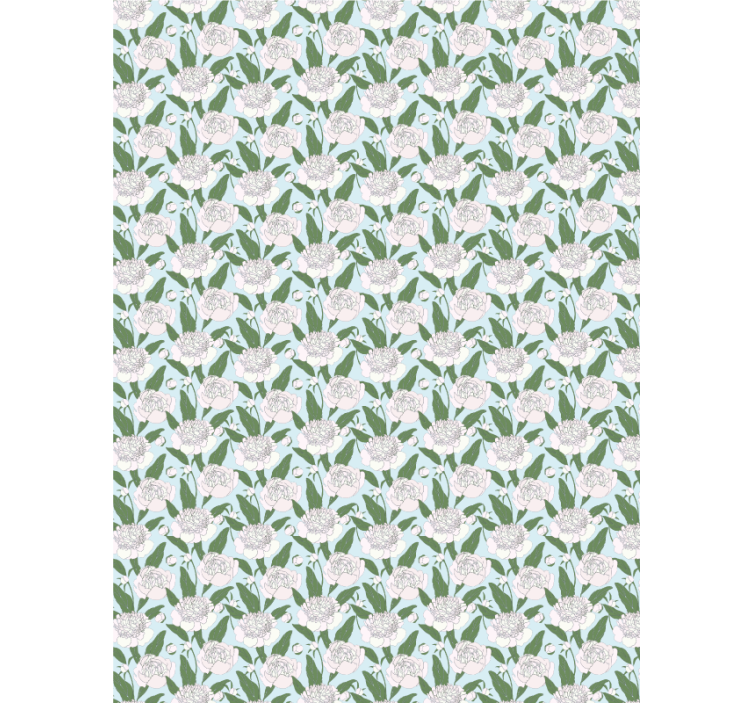 White peony pattern blind flowers - TenStickers