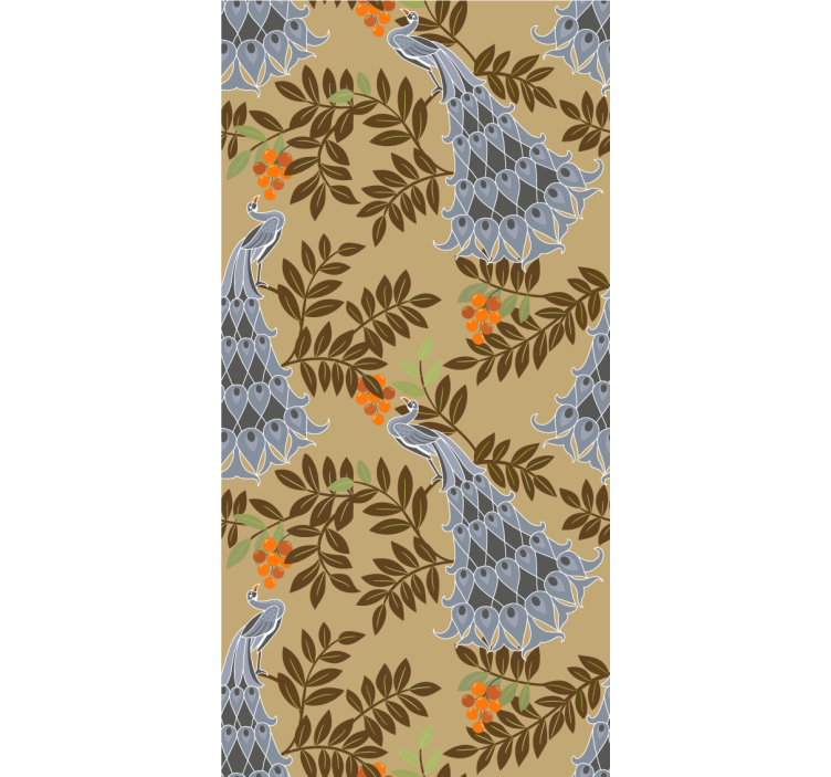 Graceful peacock design floral blind - TenStickers