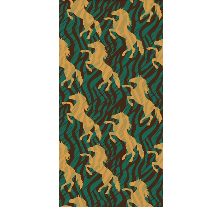 Galloping Golden Horses animal blind - TenStickers