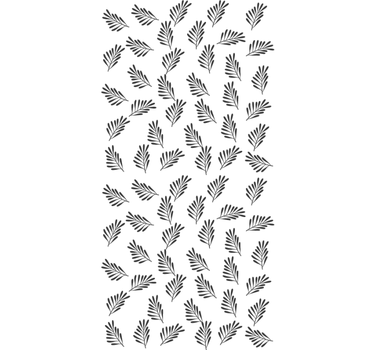 Leafy black and white motif blind flowers - TenStickers
