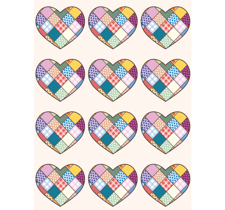 Colorful Patchwork Hearts romantic blind - TenStickers