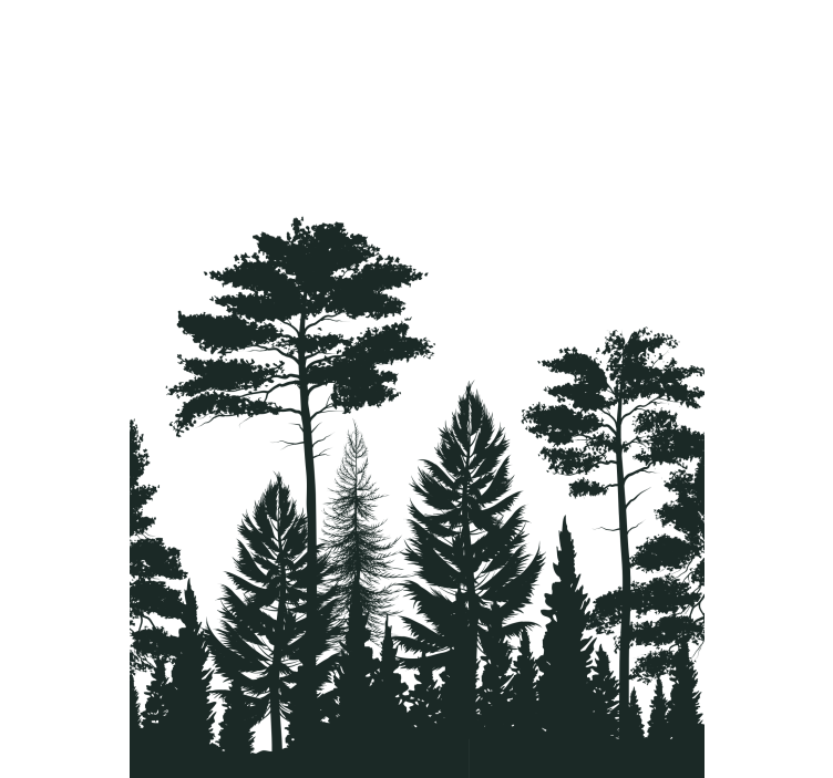 Silhouette forest scene blind trees - TenStickers