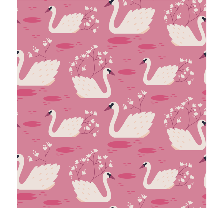 Elegant Swans and Blossoms blind flowers - TenStickers